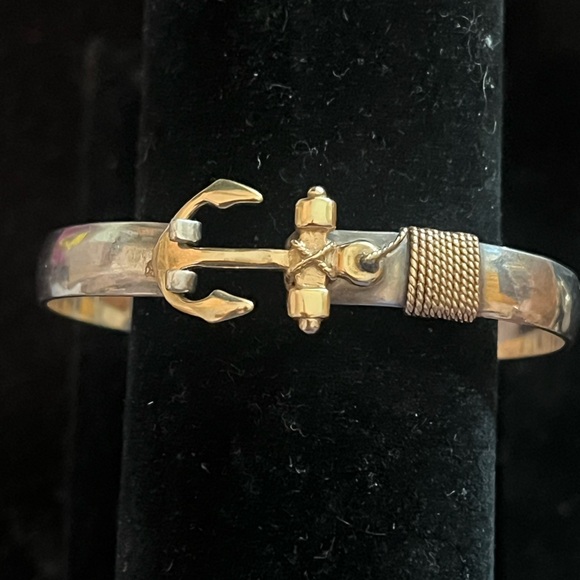 Sterling Silver & 14 K Anchor Hook Bracelet MRSP $842 - Picture 1 of 12